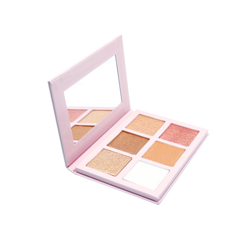 Custom pressed contour highlighter palette DIY 6 color makeup pigmented illuminating pressed powder highlighter