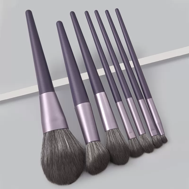 Custom Logo High Quality Purple 7 Pcs Makeup Brush Set Cosmetics Makeup Brushes