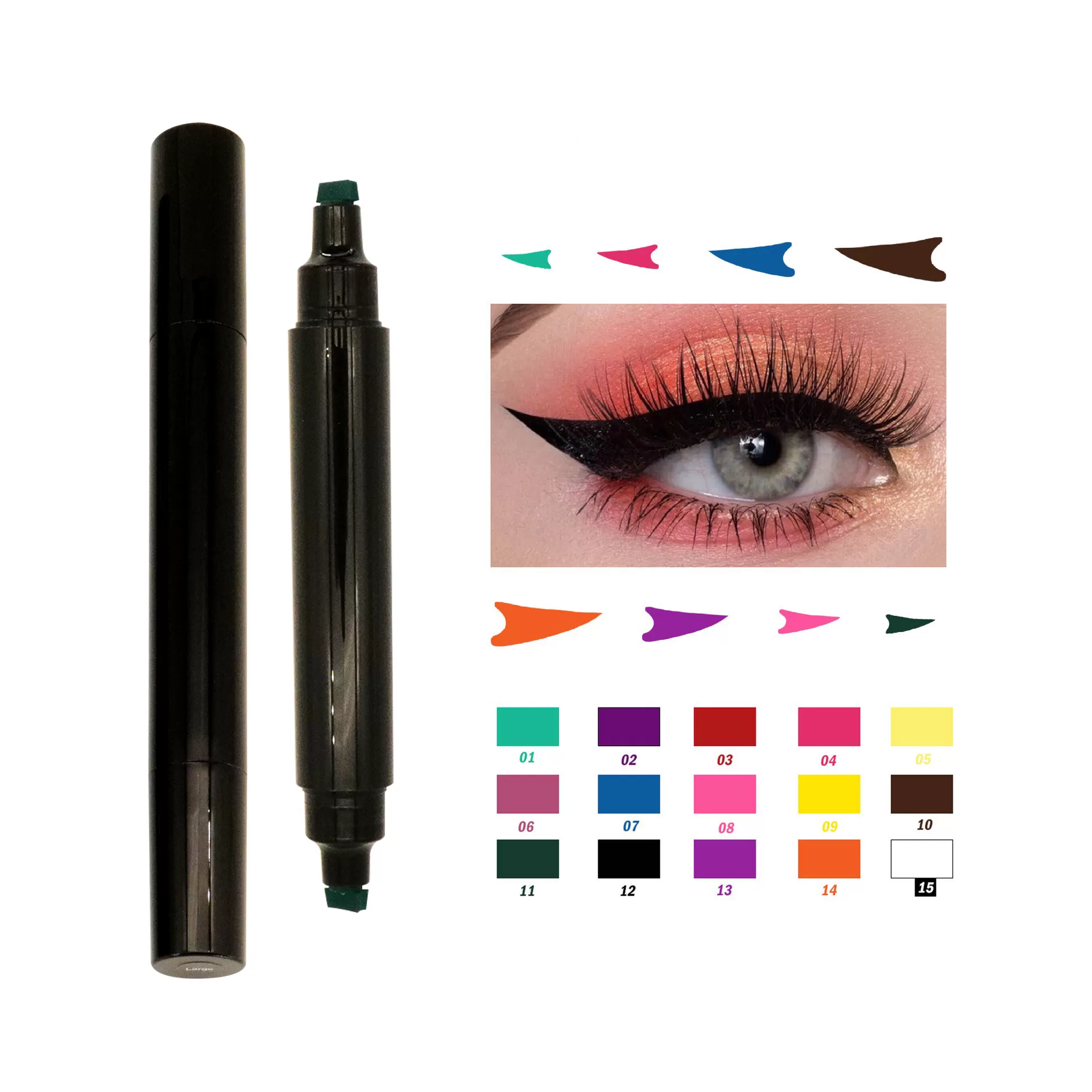 High Quality Wing Stamp Eyeliner Private Label Cat Double Eye Liner Stamp Pen