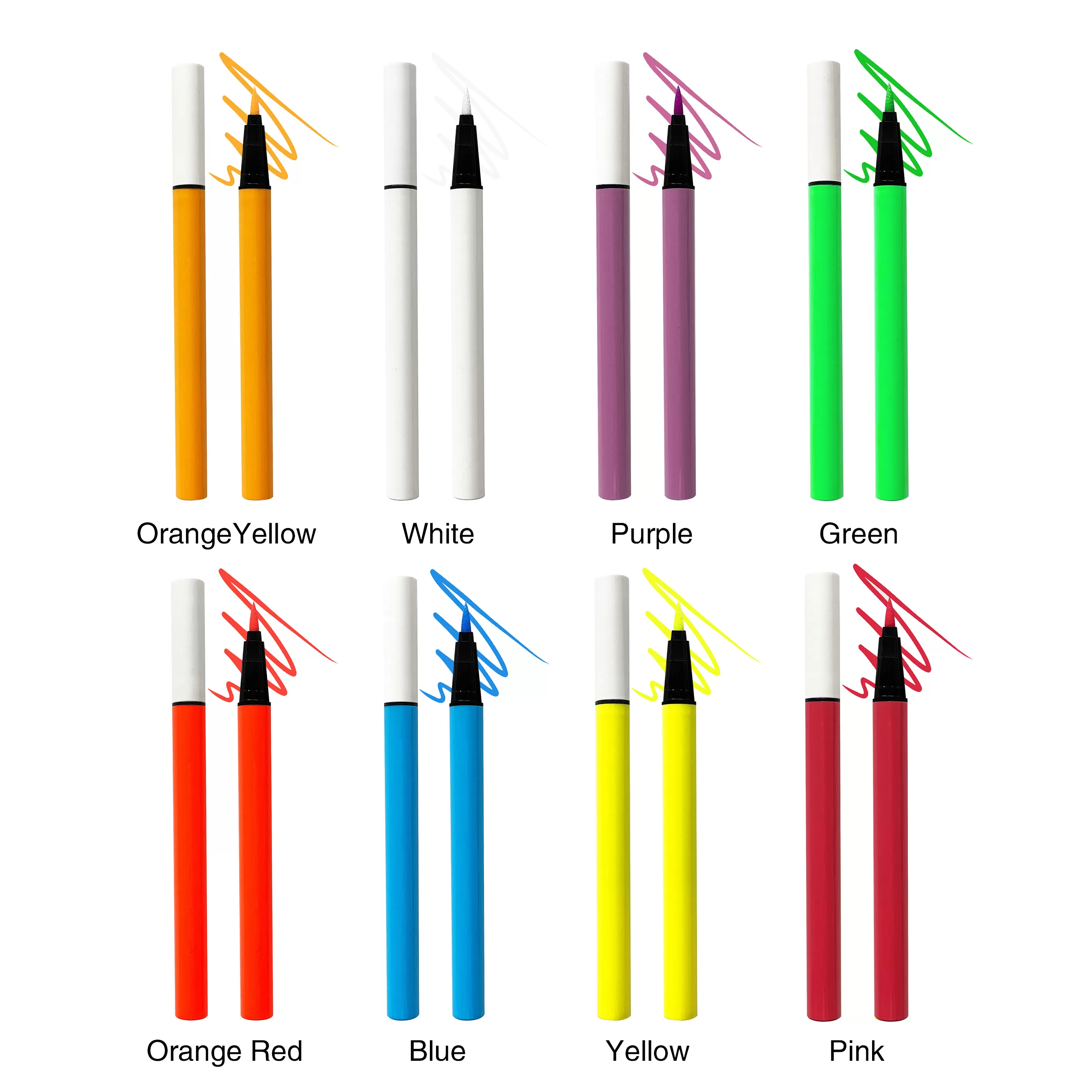 Custom Logo Neon Colors Eyeliner Waterproof 8 Colors Eyeliner Glow In The Dark