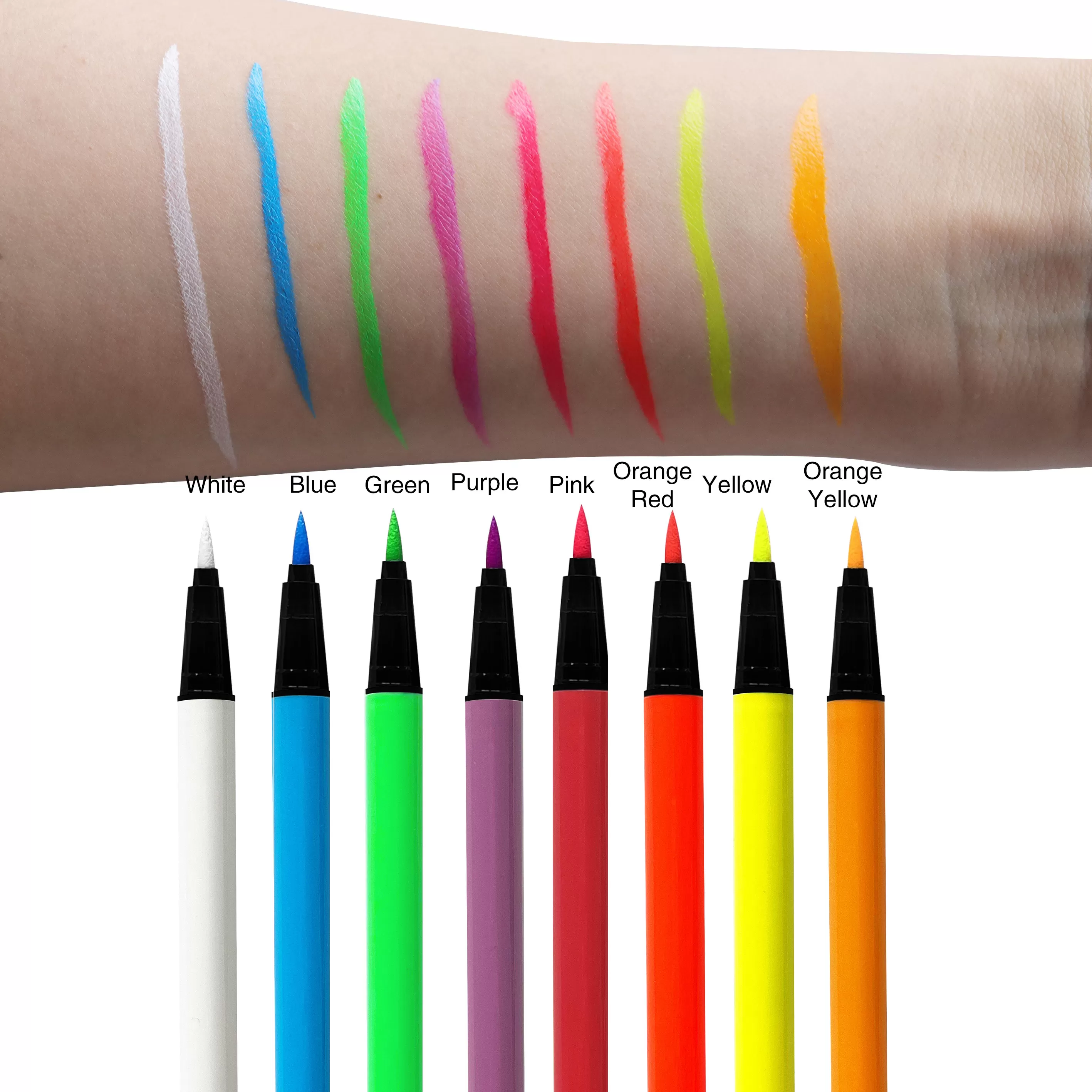 Custom Logo Neon Colors Eyeliner Waterproof 8 Colors Eyeliner Glow In The Dark