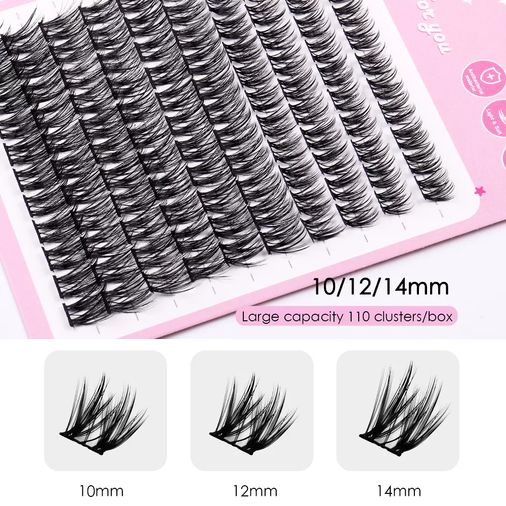 Customizable 3D Fluffy DIY Eyelash Extention Segment Cluster Lashes Kit Wispy Individual DIY Lash Extension Kit