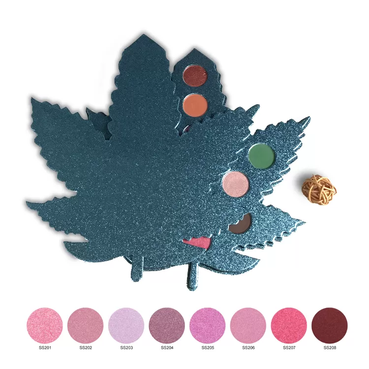 Custom Shapes Eyeshadow Palette 12 Colors Leaf Eyeshadow Pigment