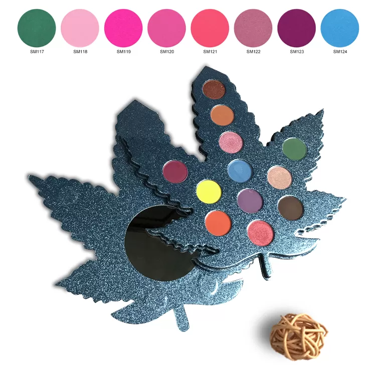 Custom Shapes Eyeshadow Palette 12 Colors Leaf Eyeshadow Pigment