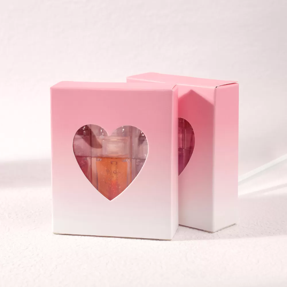 Wholesale Heart Shape Packaging 3pcs Lip Plumping Oil Lip Moisturizing Color Changing Lip Gloss