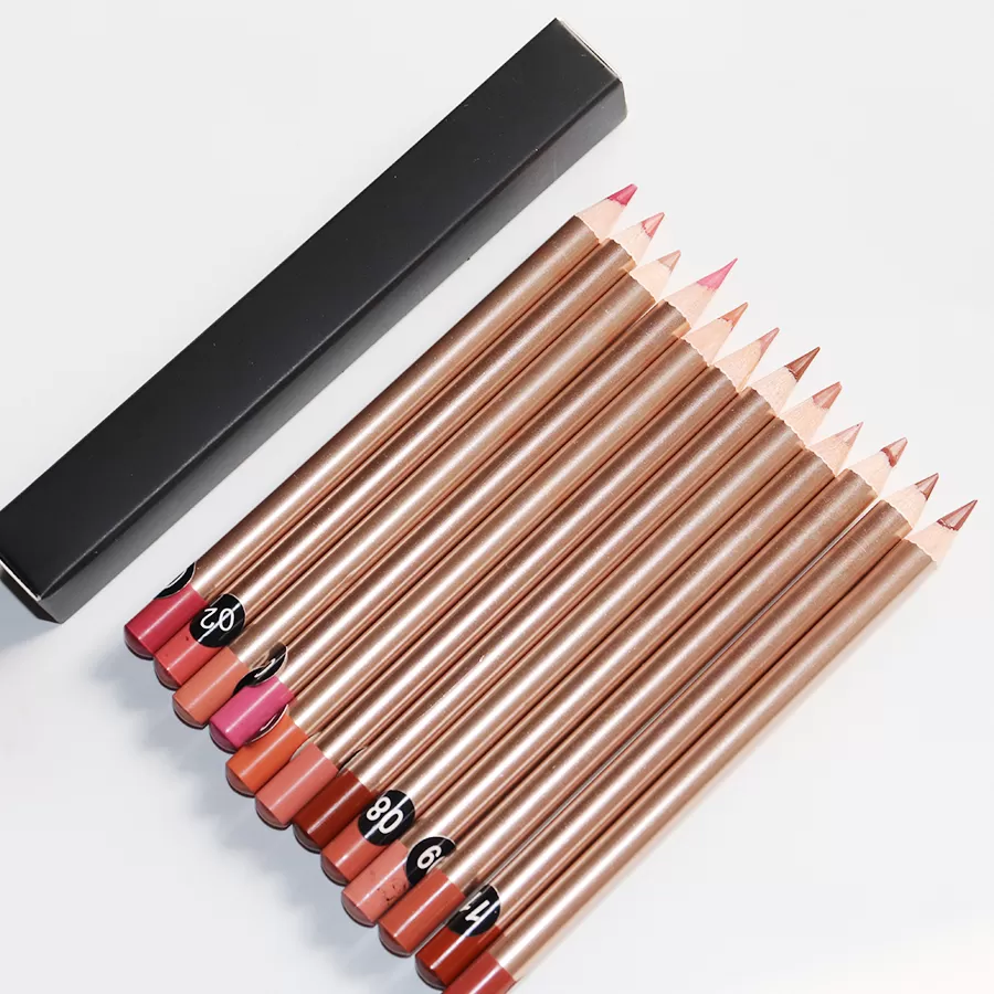 Wholesle Gold Wood Lip Liner Vegan Waterproof Lip Makeup Pencil