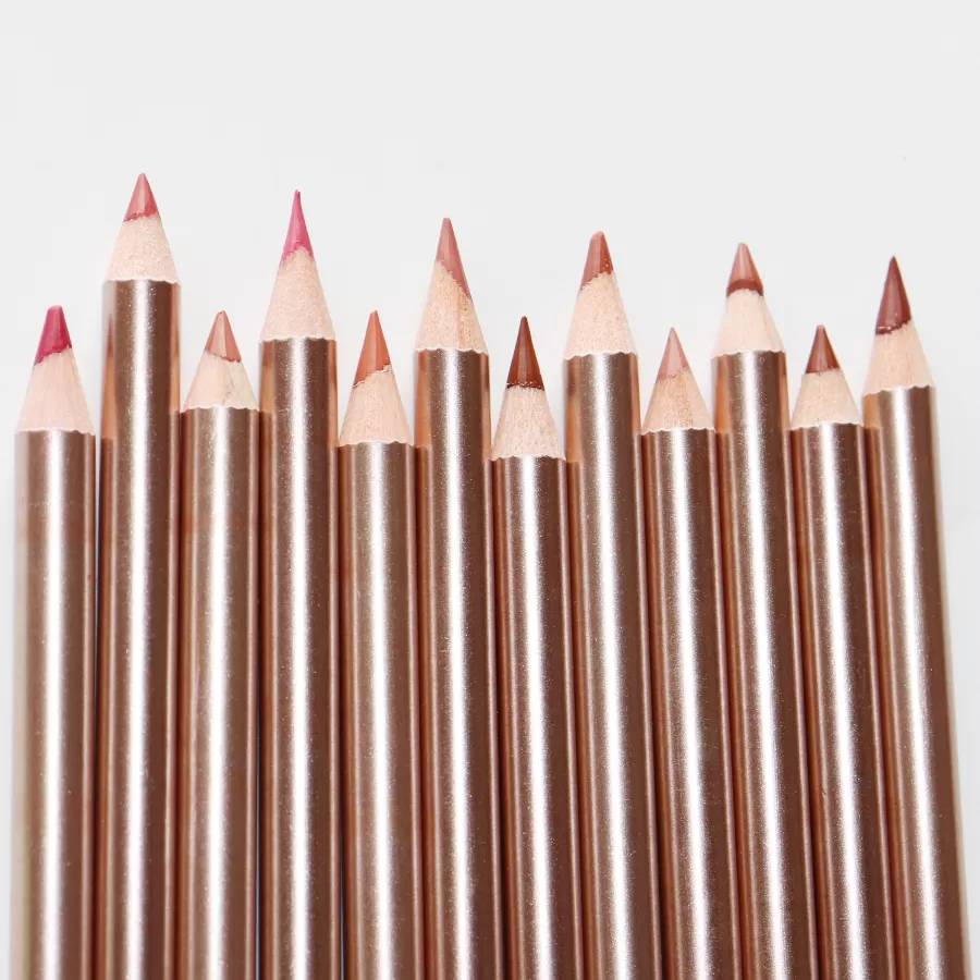 Wholesle Gold Wood Lip Liner Vegan Waterproof Lip Makeup Pencil