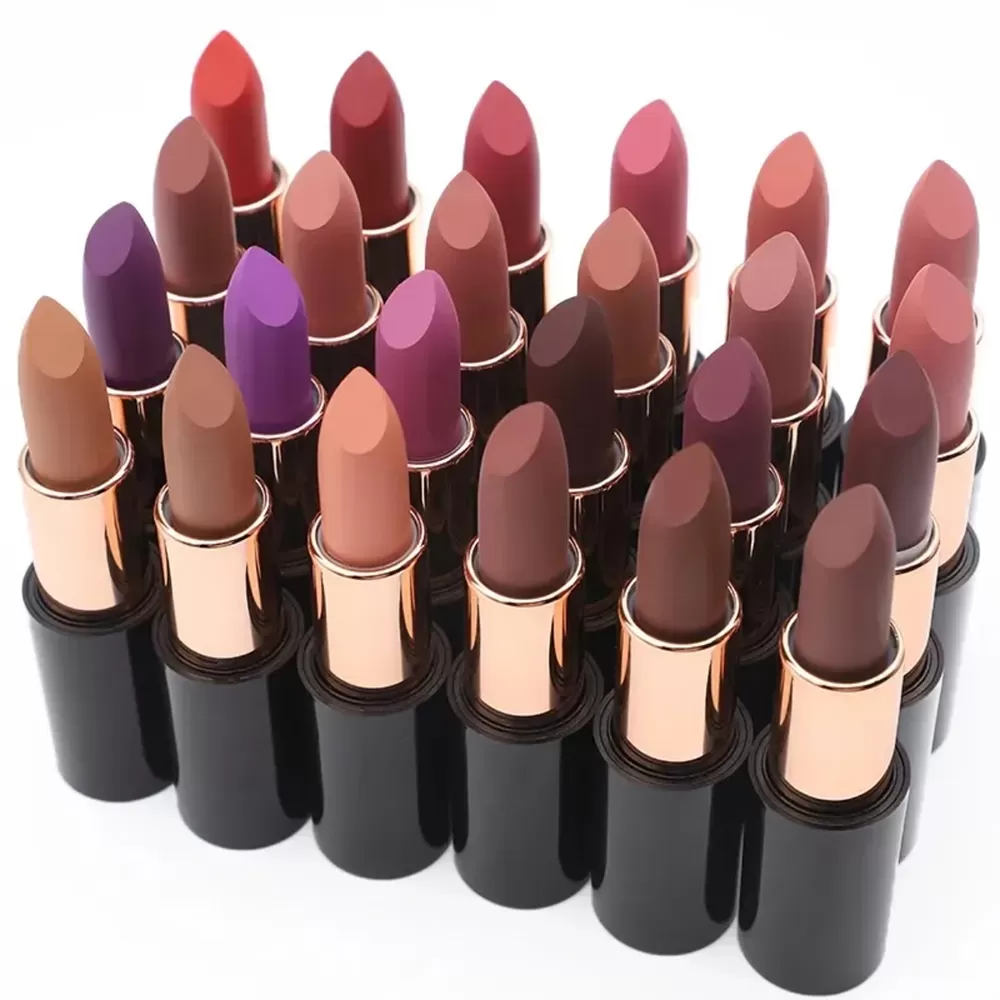 Wholesale 24Colors Matte Lipstick Long Lasting Lip Makeup Vegan Firm Lipstick