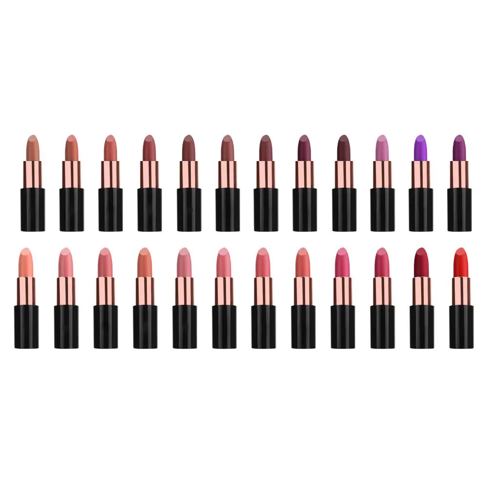 Wholesale 24Colors Matte Lipstick Long Lasting Lip Makeup Vegan Firm Lipstick