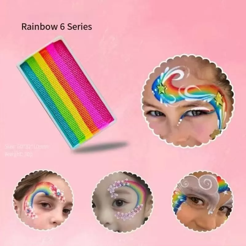 Professional Face Body Paint for Kids DIY Painting Water Activated Body Paints Kits Art Supplies Rainbow Flag Face Paint for Halloween Festivals