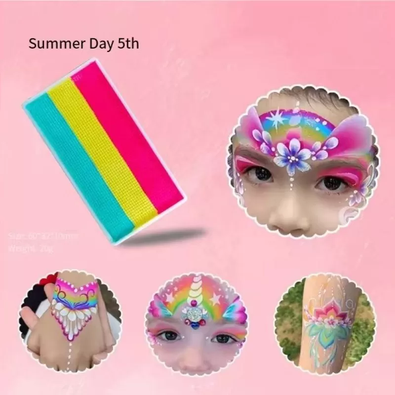 Professional Face Body Paint for Kids DIY Painting Water Activated Body Paints Kits Art Supplies Rainbow Flag Face Paint for Halloween Festivals