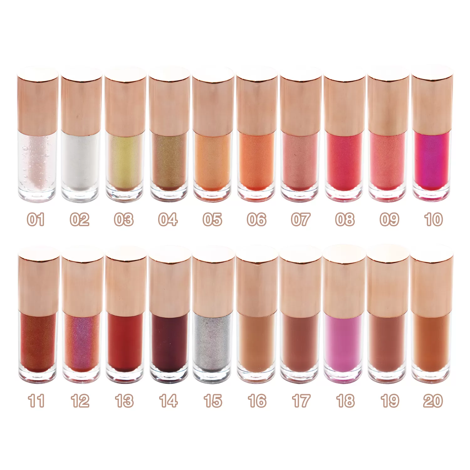 Hot Selling 20Colors Metallic Shimmer Gloss Moisturizing Lip