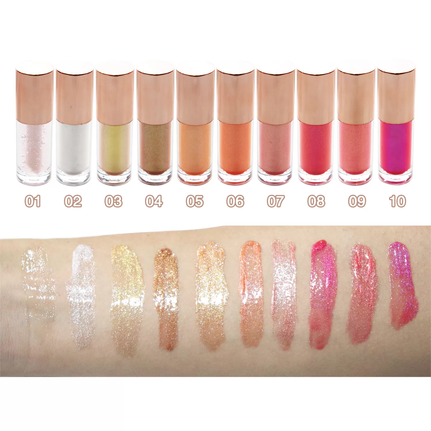 Hot Selling 20Colors Metallic Shimmer Gloss Moisturizing Lip Gloss Lightweight Formula Lipgloss