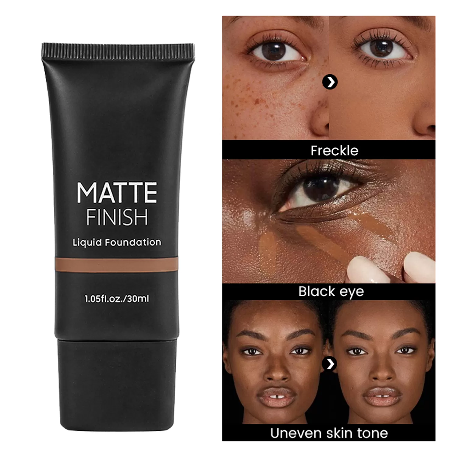 Matte Finish 10Colors Liquid Foundation Oil Free Waterproof Foundation Soft Tube