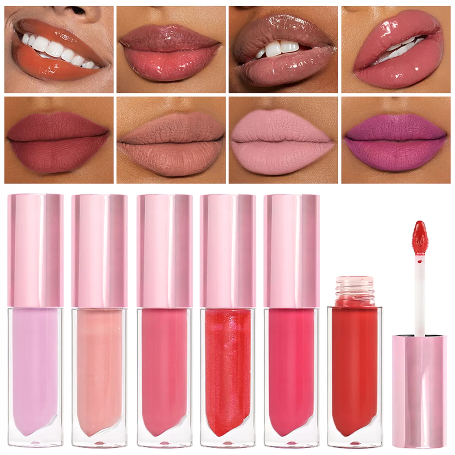 Non Sticky 24 Colors Shiny Lip Gloss Nourishing Formula Long Lasting Matte Lipstick Luxury Packaging