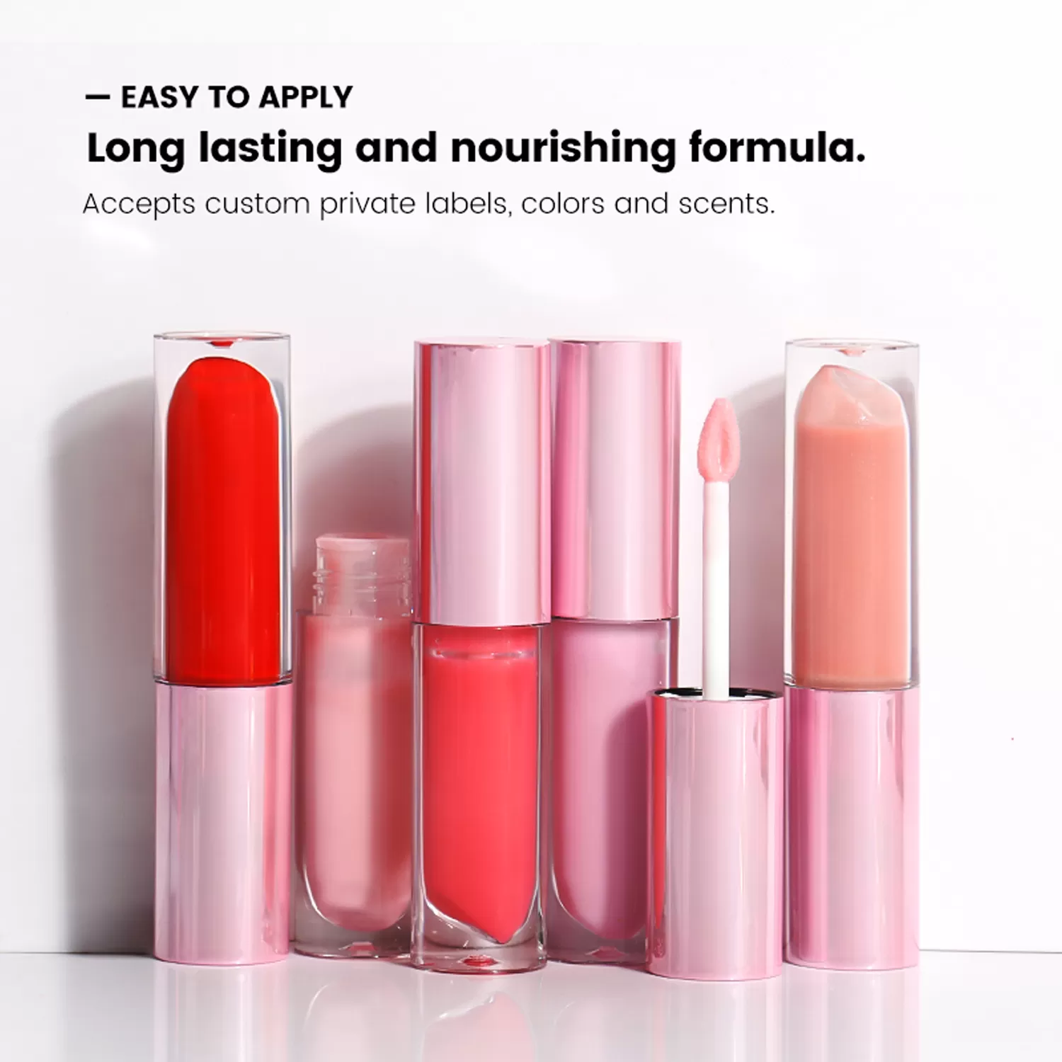 Non Sticky 24 Colors Shiny Lip Gloss Nourishing Formula Long Lasting Matte Lipstick Luxury Packaging